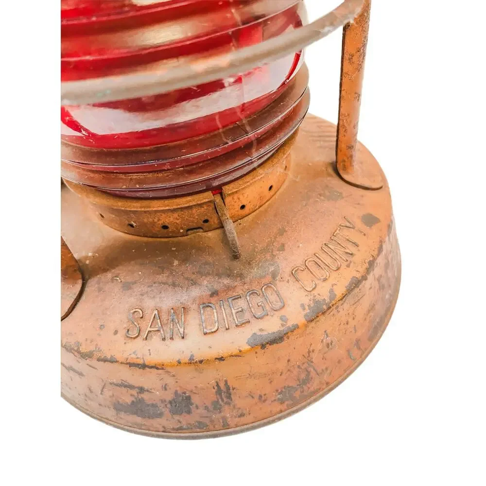 Vintage Dietz Night Watch Lantern Yellow Syracuse NY Fresnel Globe San Diego